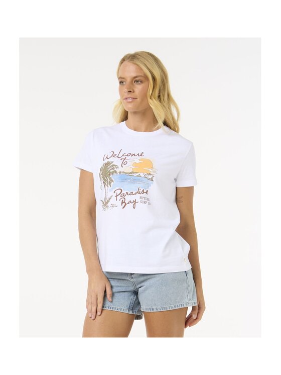 Rip Curl Rip Curl T-Shirt Paradise Bay Standard Tee Biały Standard Fit
