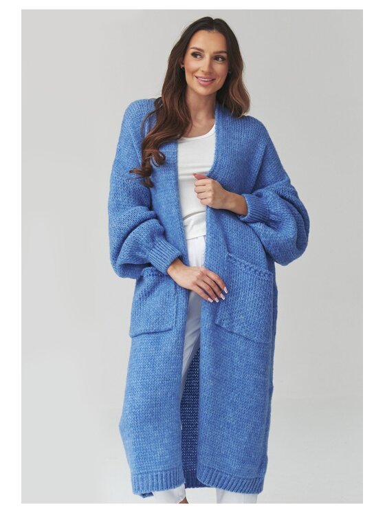 Makadamia Makadamia Sweter S172 Niebieski Loose Fit