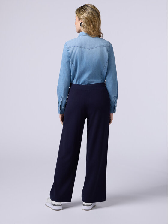 Oltre Oltre Pantaloni di tessuto P655J002204N034 Blu Baggy Fit