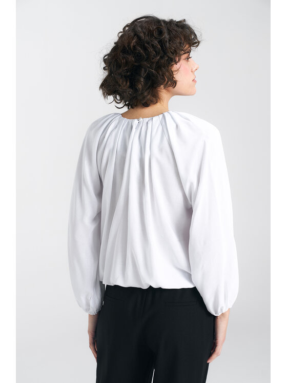 NIFE NIFE Bluzka B162 Écru Loose Fit