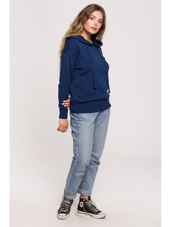BeWear BeWear Sweter BK073 Granatowy Modern Fit