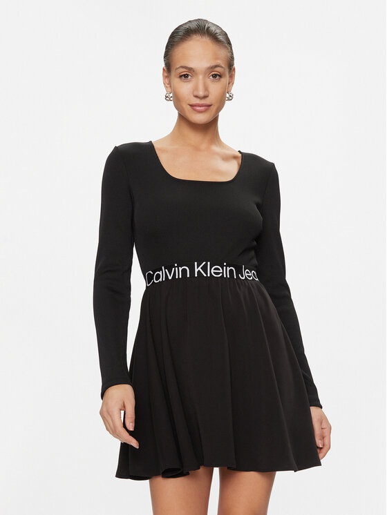 Calvin Klein Jeans Vsakodnevna obleka J20J222523 Črna Regular Fit