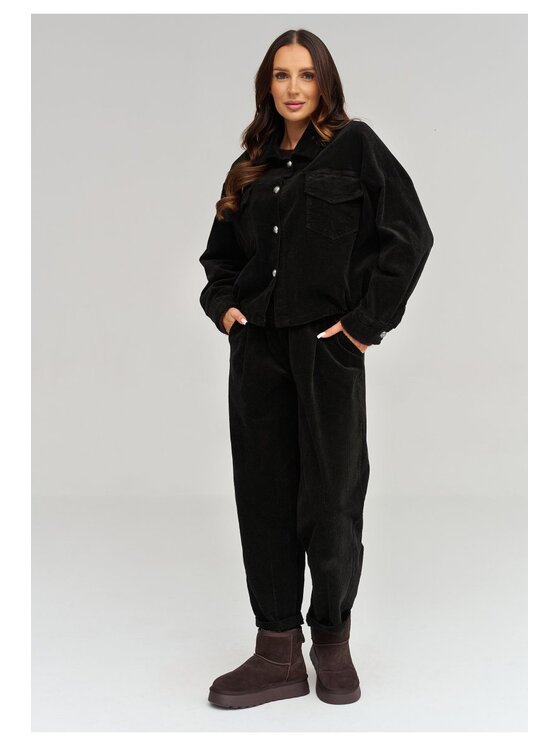 Makadamia Makadamia Jeansy C97 Czarny Loose Fit