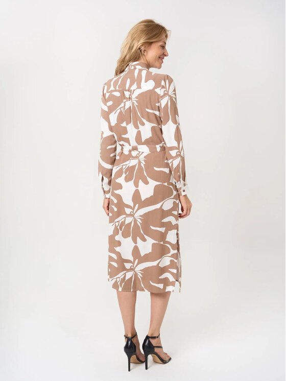Willsoor Willsoor Sukienka koszulowa 68115 Brązowy Comfortable Fit