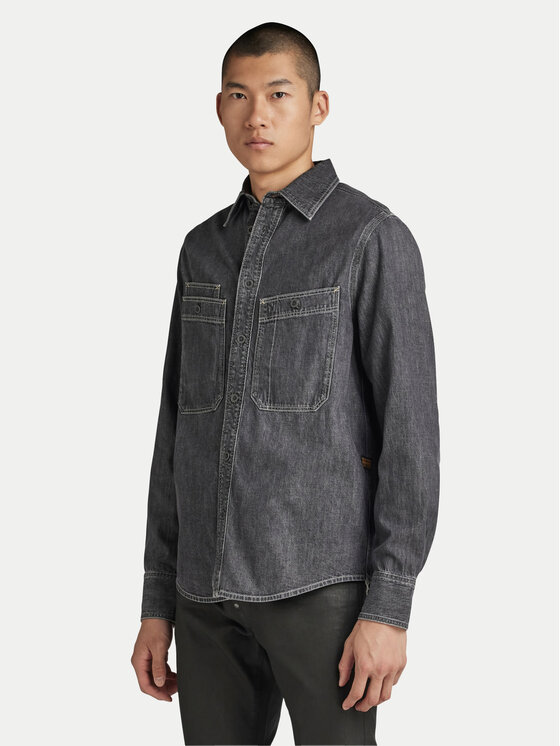 G-Star Raw Džinsa krekls Nimes D23009-D540 Pelēks Regular Fit