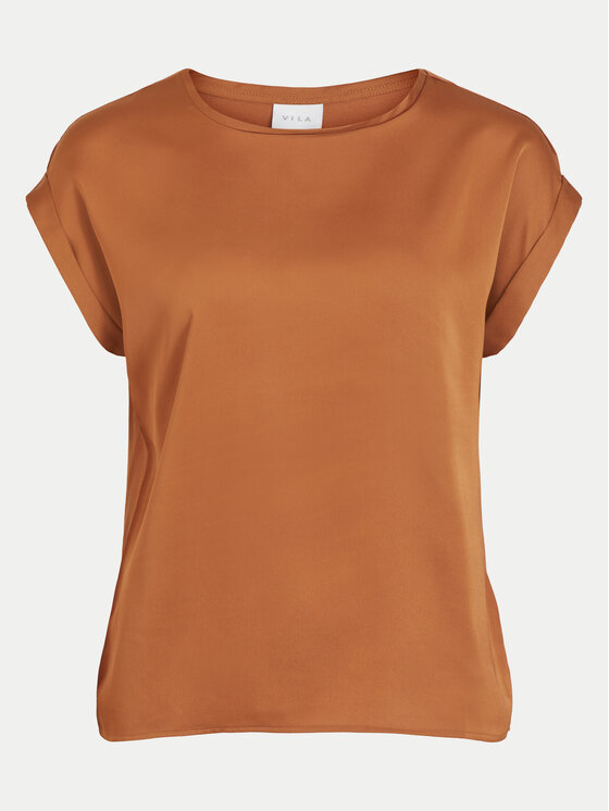 Vila Vila T-shirt Ellette 14059563 Narančasta Regular Fit