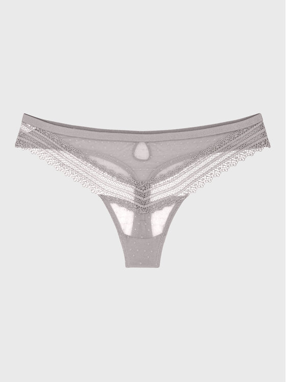 Triumph Stringi Tempting Tulle_01 10210063 Szary | Modivo.pl