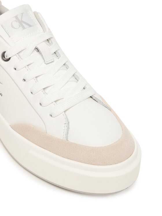 Calvin Klein Calvin Klein Sneakersy Basket Cupsole Laceup Lth Mix YW0YW02023 Bílá