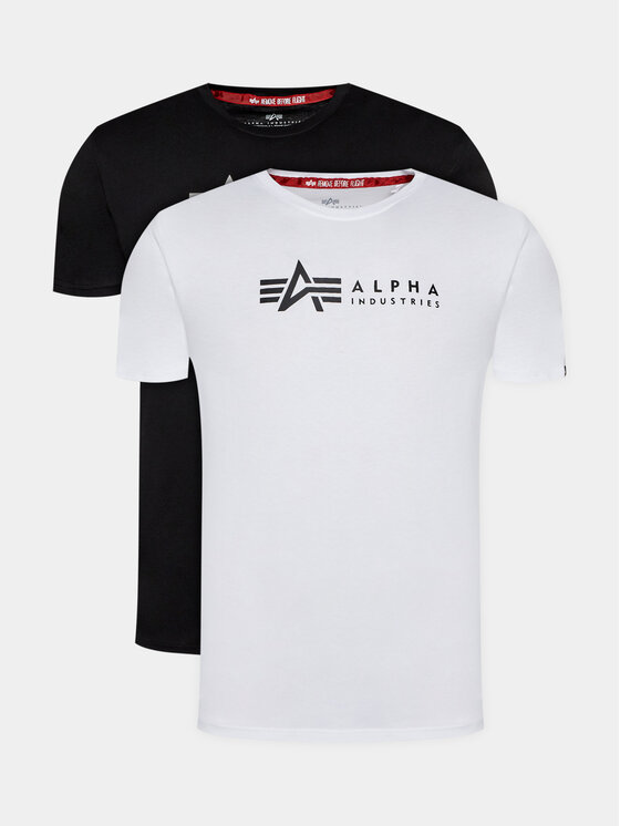 Alpha Industries Alpha Industries Komplet t-shirtów Alpha Label T 118534 Czarny Regular Fit