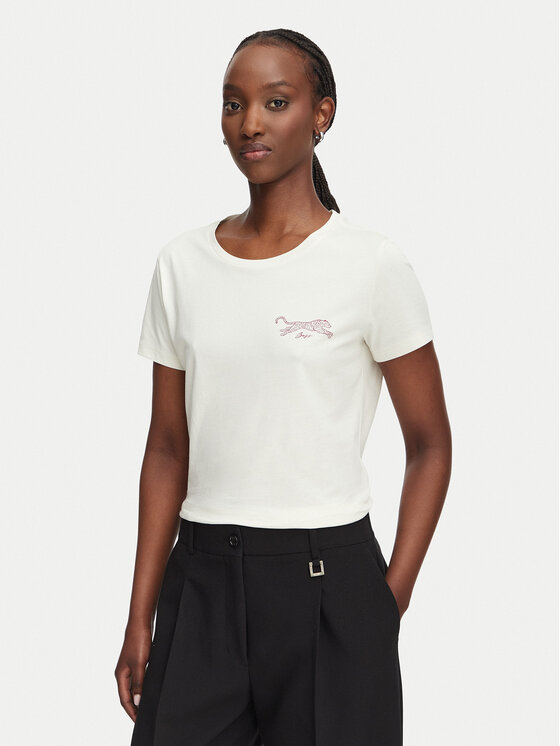 BOSS Tricou C_Elove_5 50566827 Crem Slim Fit