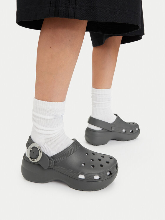 Crocs Natikače Classic Platform Buckle Clog 213230 Siva