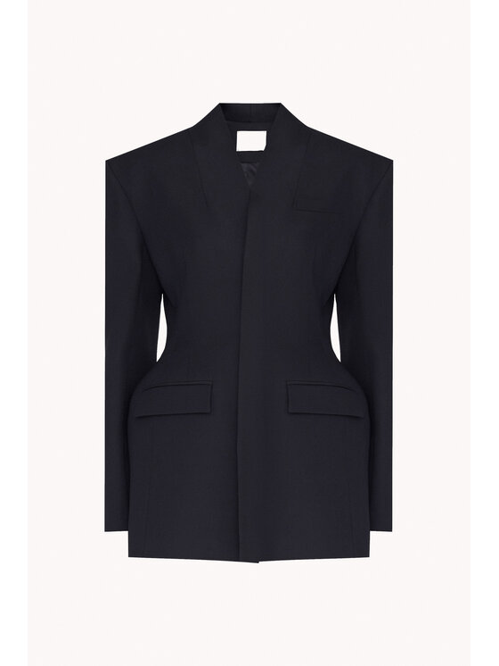 Epuzer Epuzer Marynarka Peplum wool Czarny Standard Fit