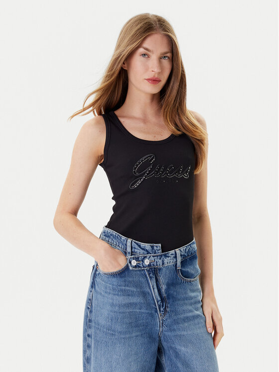 Guess Guess Top W5YP00 KCXJ2 Negru Regular Fit