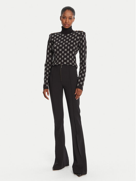 Gaudi Gaudi Bluză cu gât 521FD53026 Negru Regular Fit