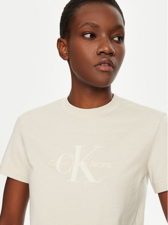 Calvin Klein Jeans Calvin Klein Jeans T-Shirt J20J224983 Beżowy Regular Fit