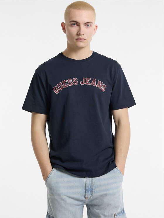 Guess Jeans Guess Jeans T-Shirt 171441 Modrá Classic Fit