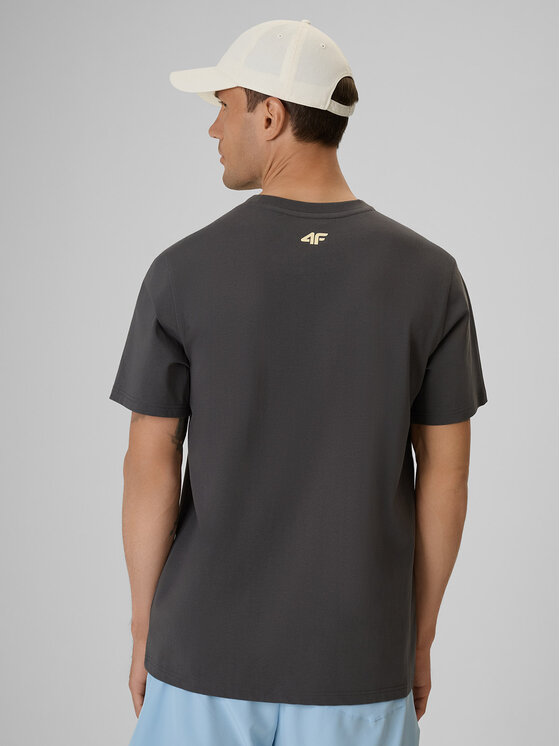 4F 4F T-Shirt CATCH THE WAVE Szary ciemny Regular Fit