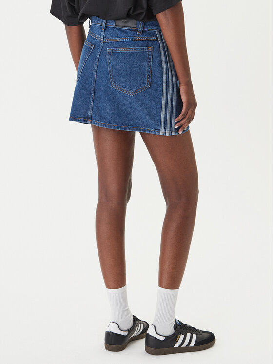 adidas adidas Gonna di jeans 3-Stripes KD2901 Blu Regular Fit