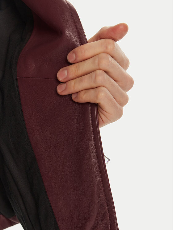 Serge Pariente Serge Pariente Ādas jaka Hipster Girl Bordo Regular Fit