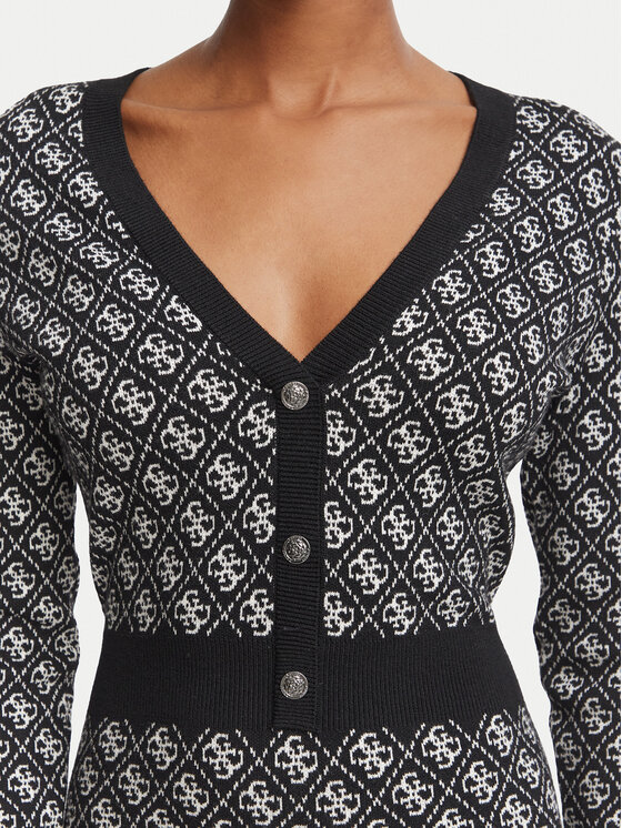 Guess Guess Úpletové šaty W6BK23 Z1422 Černá Slim Fit