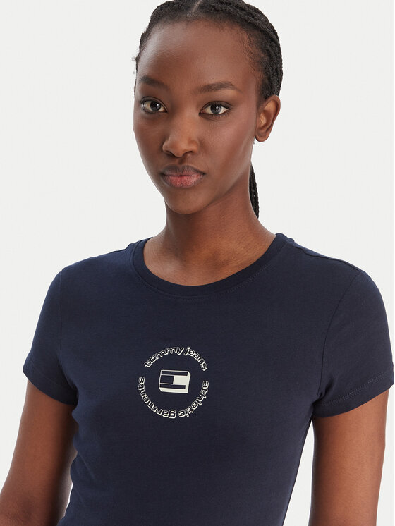 Tommy Jeans Tommy Jeans Tričko DW0DW22273 Tmavomodrá Slim Fit