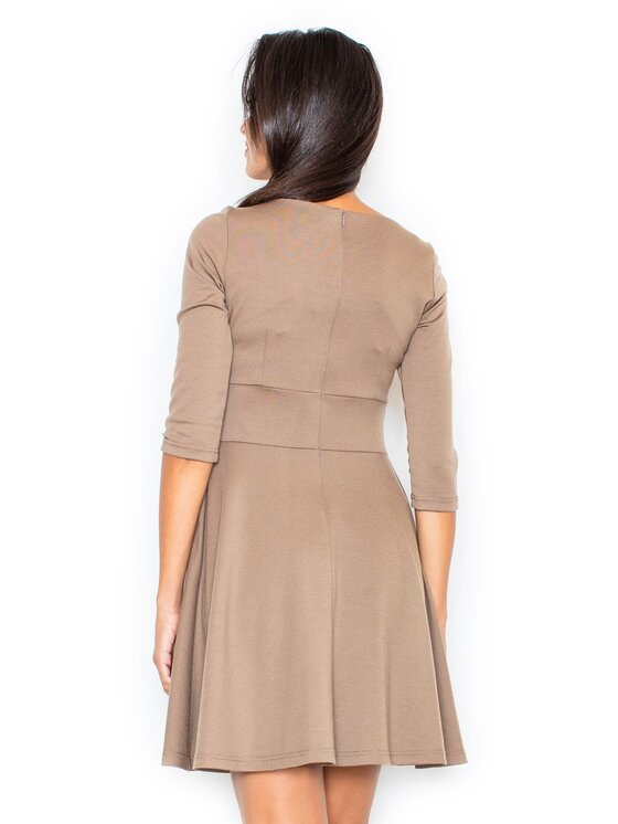 FIGL FIGL Sukienka M081 Brązowy Slim Fit