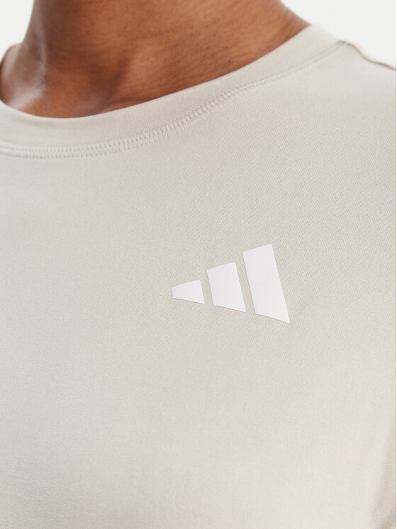 adidas adidas Koszulka techniczna Train Essentials 3-Stripes Workout JD6530 Beżowy Regular Fit