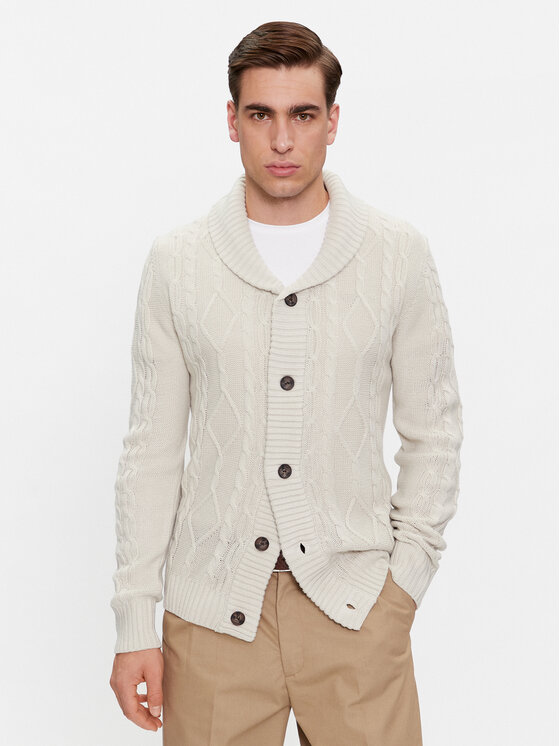 Brave Soul Brave Soul Kardigan MK-434TRACTATUS Bež Regular Fit