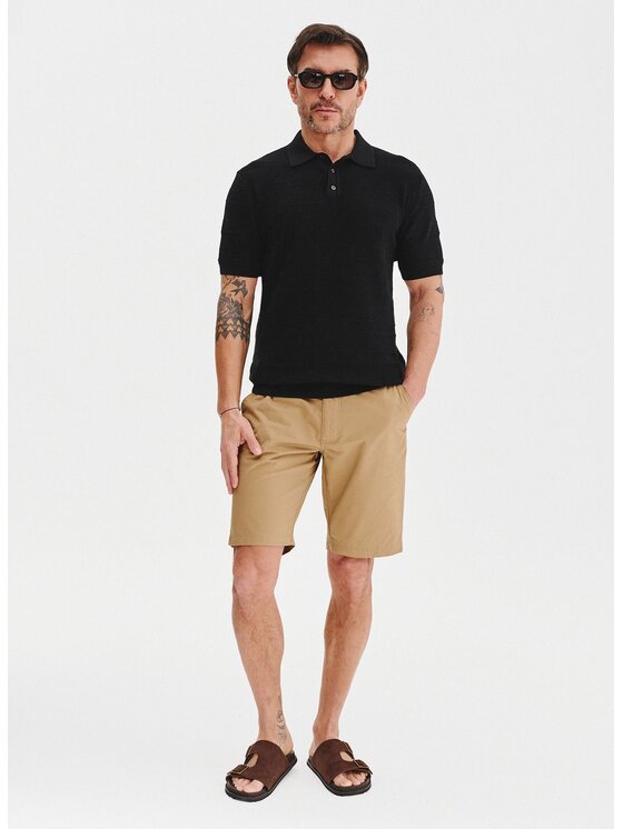 Pako Lorente Pako Lorente Szorty materiałowe P25SN-WS-007 Beżowy Classic Fit