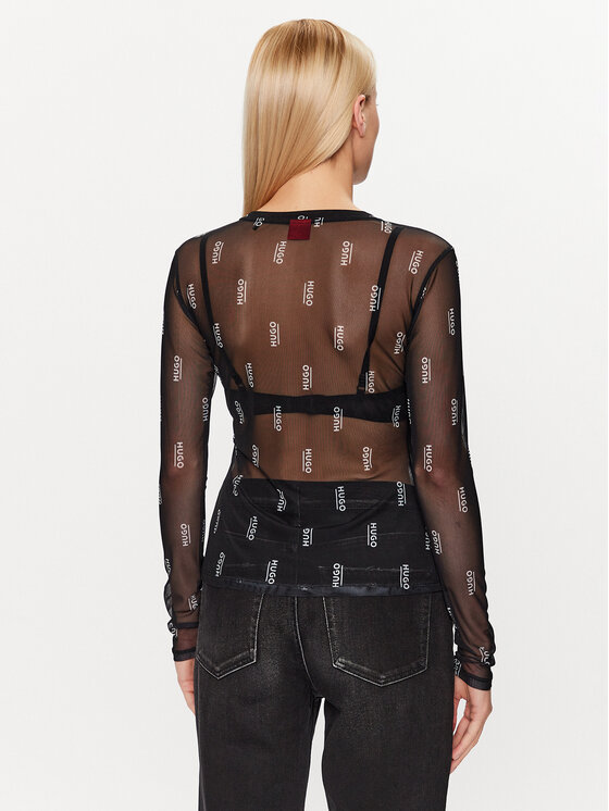 HUGO Hugo Bluse Diralina_5 50495162 Schwarz Slim Fit