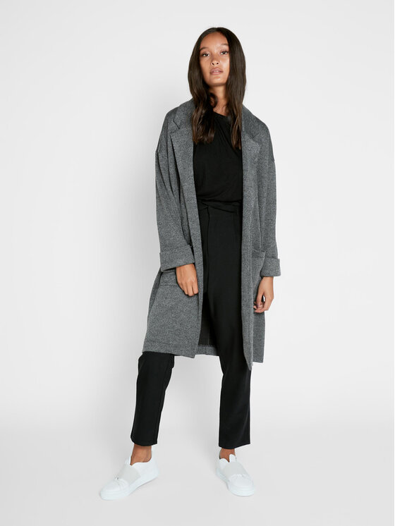 Pieces Prechodný kabát 17090175 Sivá Regular Fit