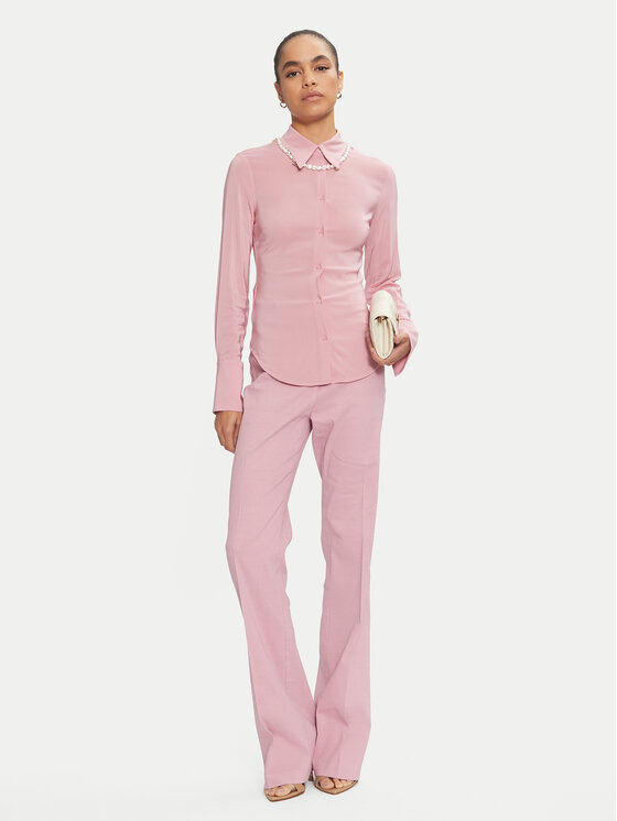 PINKO PINKO Kalhoty z materiálu 100054 A0IM Růžová Regular Fit