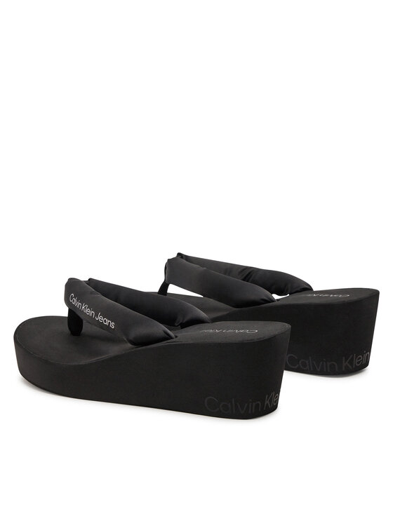 Calvin Klein Jeans Calvin Klein Jeans Šlepetės per pirštą Beach Wedge Sandal Padded Ny YW0YW01397 Juoda