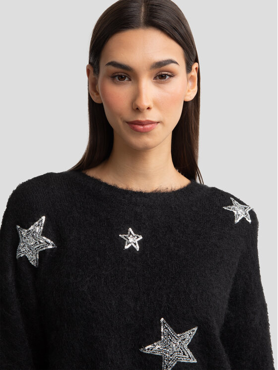 BIG STAR BIG STAR Sweter STARLIA Czarny Comfort Fit