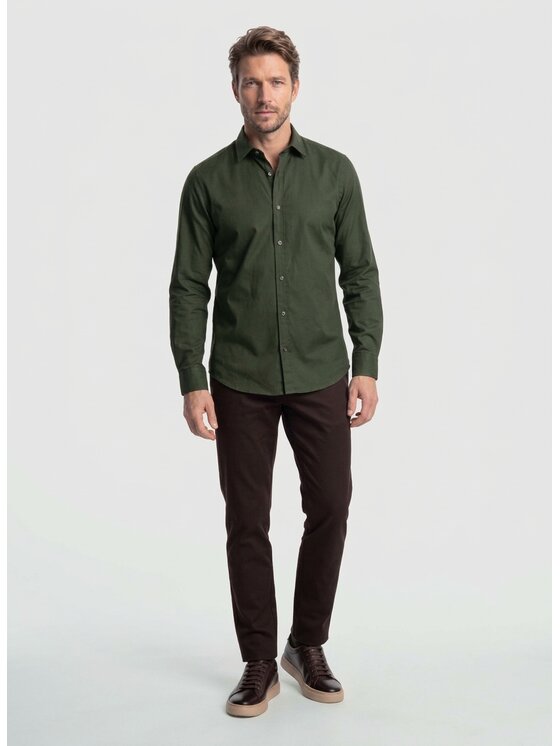 Pako Lorente Pako Lorente Koszula P26WN-1X-029 Zielony ciemny Slim Fit