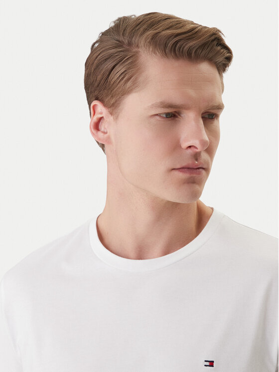 Tommy Hilfiger Tommy Hilfiger S dlouhým rukávem Logo MW0MW09096 Bílá Regular Fit