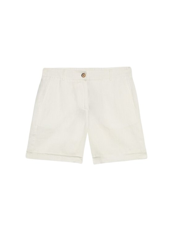 Oltre Oltre Pantaloncini di tessuto P015R008439N011 Bianco Baggy Fit