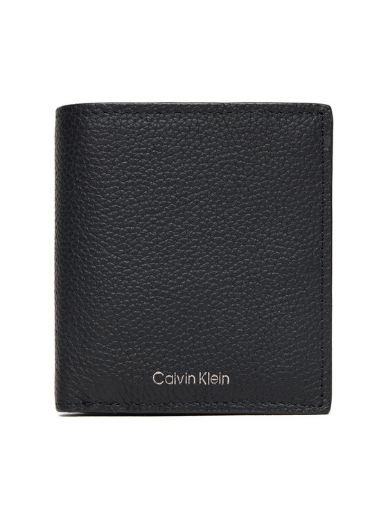 Calvin Klein Calvin Klein Didelė Vyriška Piniginė Foil Emboss Slim Trifold W Card LV04D1063G Juoda