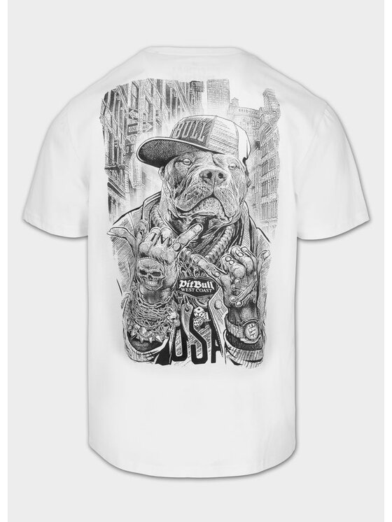 PITBULL PITBULL T-Shirt PITBULL AVENUE Biały Regular Fit
