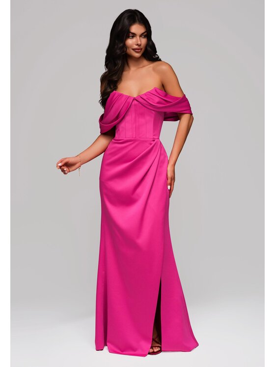 Ombre Ombre Sukienka wieczorowa LA-OM-DLR183 Różowy Regular Fit