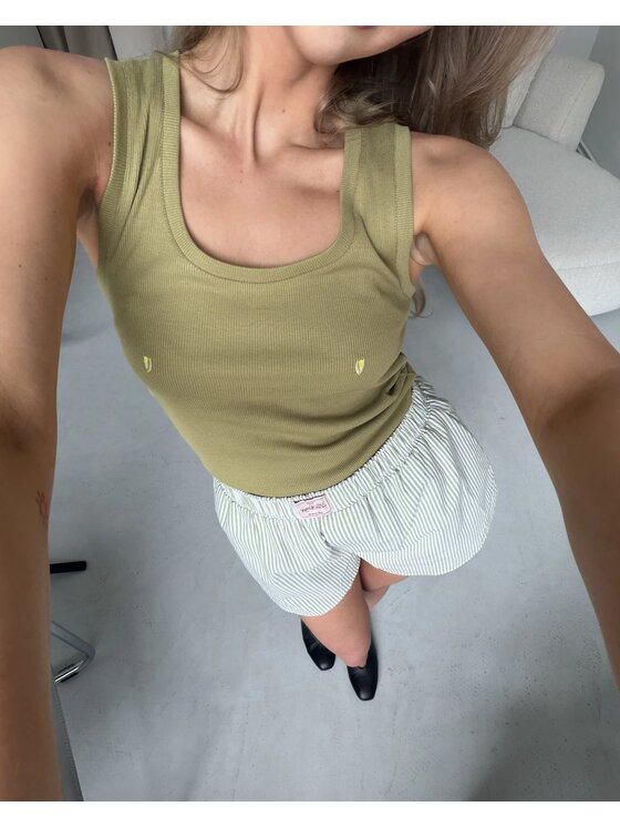 Le Songe Le Songe Top PISTACHIO Zielony Basic Fit