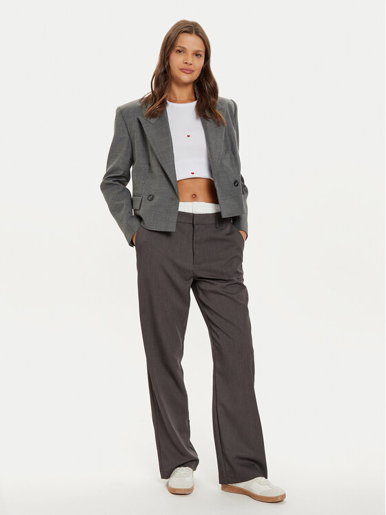 Noisy May Noisy May Текстилни панталони Dawn 27031464 Сив Loose Fit
