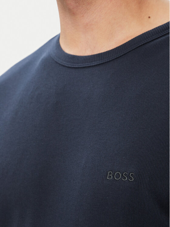 BOSS BOSS Tričko Rn 2P Rib 50563886 Modrá Slim Fit