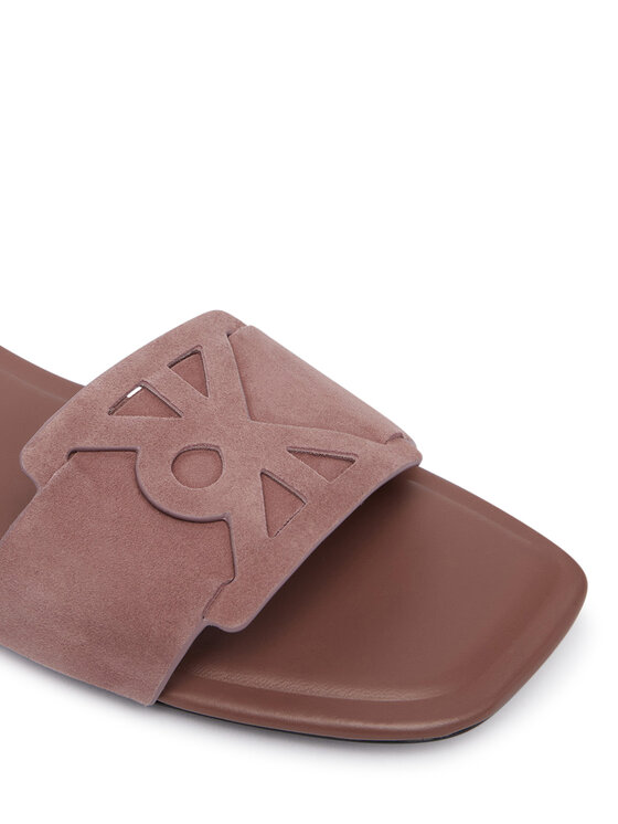 Calvin Klein Calvin Klein Şlapi Square Flat Sndl Embl Suede HW0HW03055 Roz