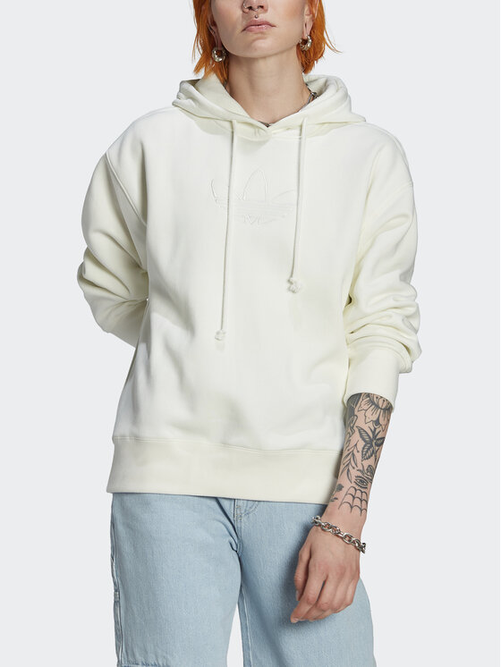 adidas adidas Bluza Trefoil Graphic Embroidery HM1636 Beżowy Loose Fit