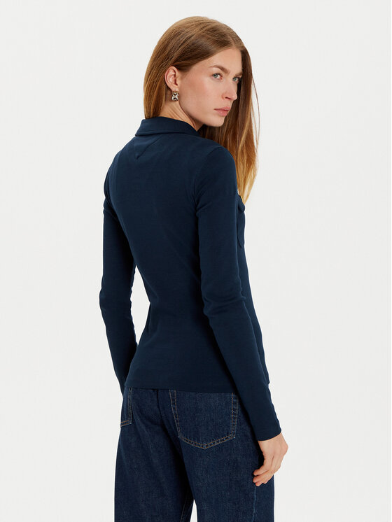 Tommy Hilfiger Tommy Hilfiger Pólóing WW0WW45308 Sötétkék Slim Fit