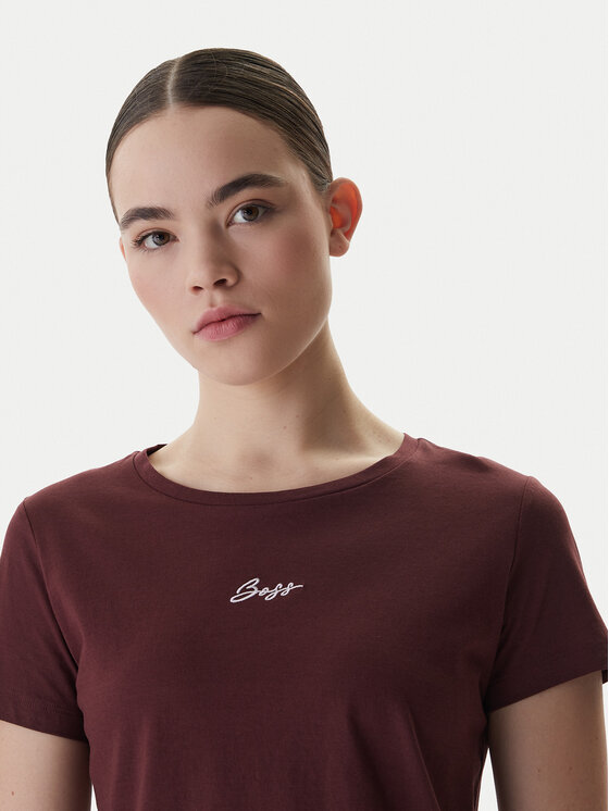BOSS BOSS Тишърт Elove 50554696 Бордо Slim Fit