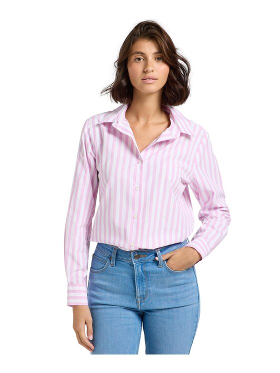 Lee Lee Koszula 112363428 Różowy Regular Fit