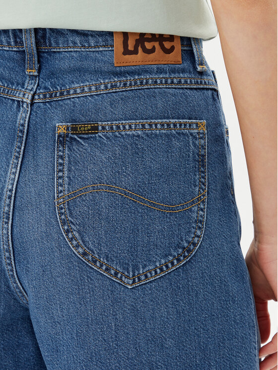 Lee Lee Pantaloni scurți de blugi Stella 112364098 Bleumarin Wide Leg
