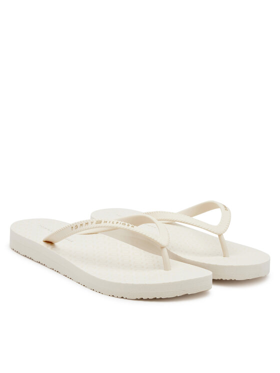 Tommy Hilfiger Tommy Hilfiger Žabky Hilfiger Strap Beach Sandal FW0FW08736 Écru